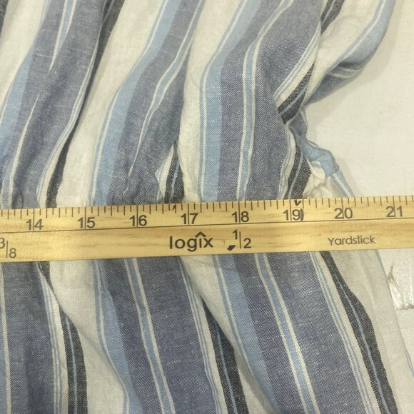 Lane Bryant Linen Blend‎ Crop Jumpsuit Womens Size 22 Blue Striped Wide Leg - Picture 11 of 15